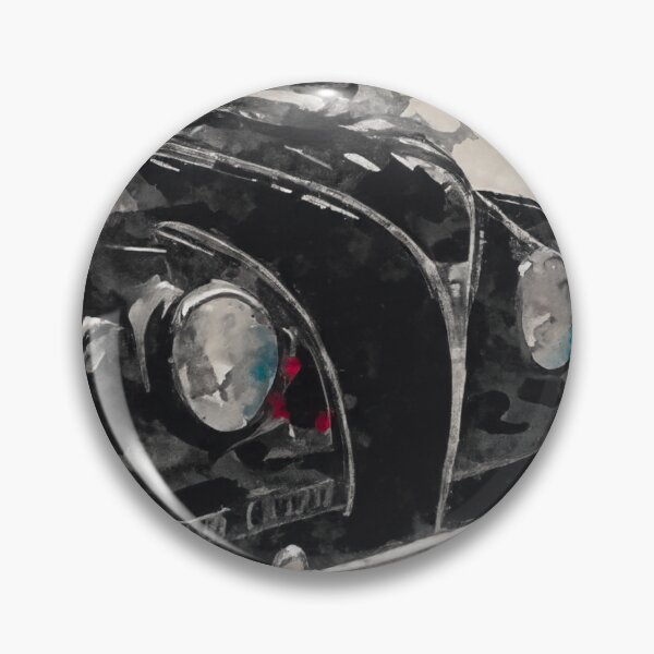 Item preview, Black retro car in garage watercolor print designed and sold by Kate1art.