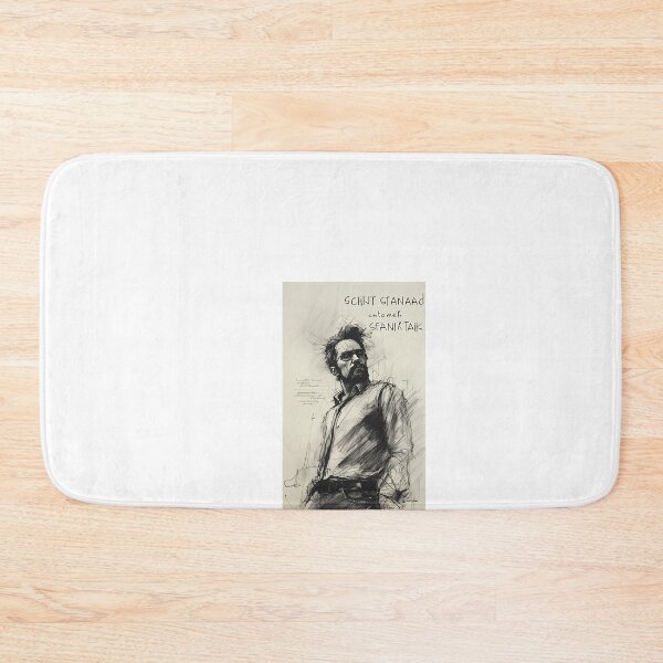 Item preview, a black and white drawing of a man with glasses designed and sold by Dark Fantasy Store.