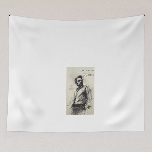 Item preview, a black and white drawing of a man with glasses designed and sold by Dark Fantasy Store.