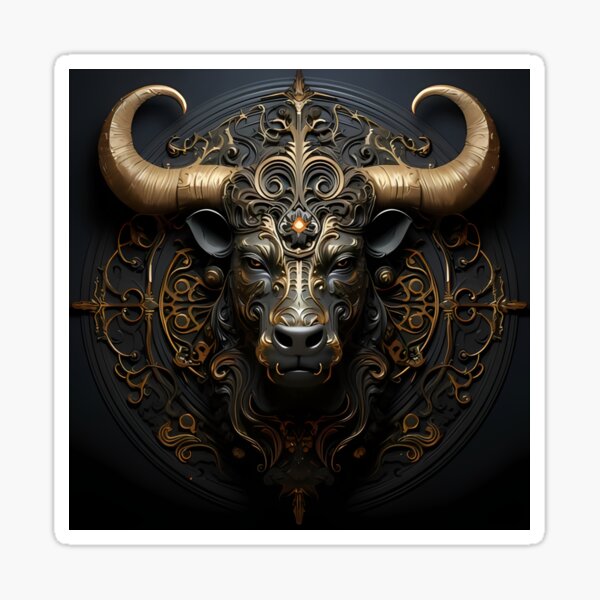 Vista previa del artículo con la obra «un primer plano de la cabeza de un toro en una pared», diseñado y vendido por aiarteveryday.