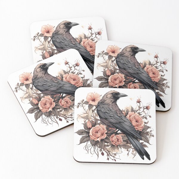 Item preview, Gothic Crow in Floral designed and sold by Snifferius.