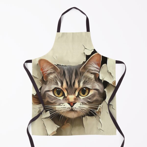 Item preview, Curious Intrusion: Cat Peering Through Torn Wallpaper No 2 designed and sold by The Digital Compass.