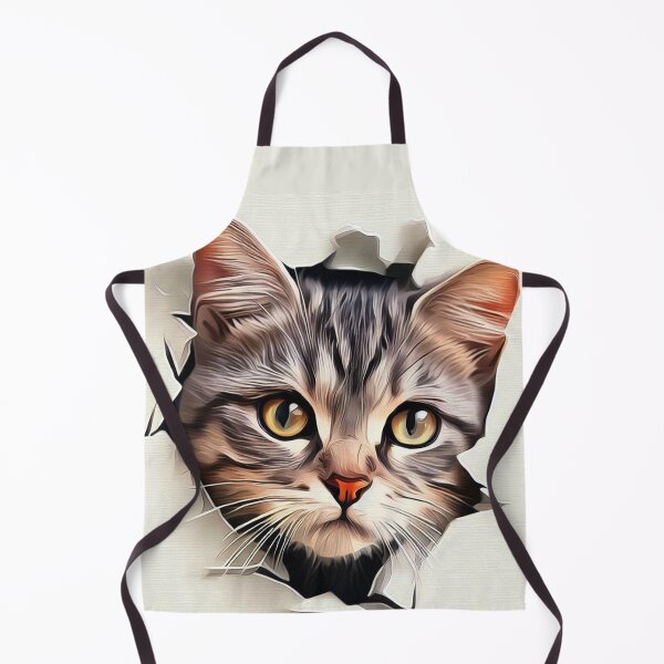 Item preview, Curious Intrusion: Cat Peering Through Torn Wallpaper No 3 designed and sold by The Digital Compass.