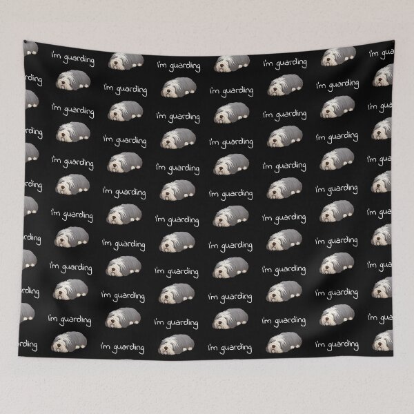 Item preview, I'm guarding Cute Bearded Collie Sleeping designed and sold by LudwikeArts.