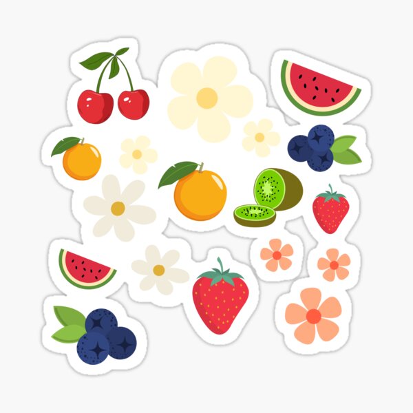 Item preview, Summer: Fruit and Flowers designed and sold by Crystal Blue Digitals.