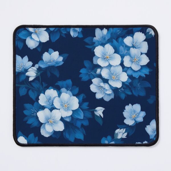 Aperçu de l'œuvre Beau motif de fleurs bleues | Digitora créée et vendue par DigiTora.