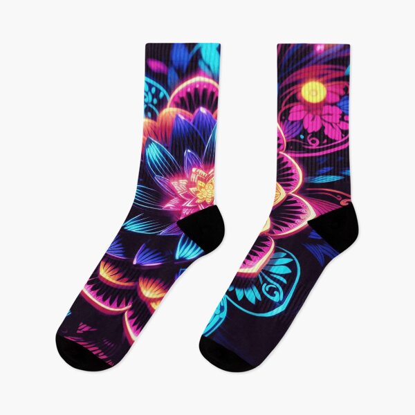 Item preview, Flowers in neon designed and sold by ArtfullMinds.