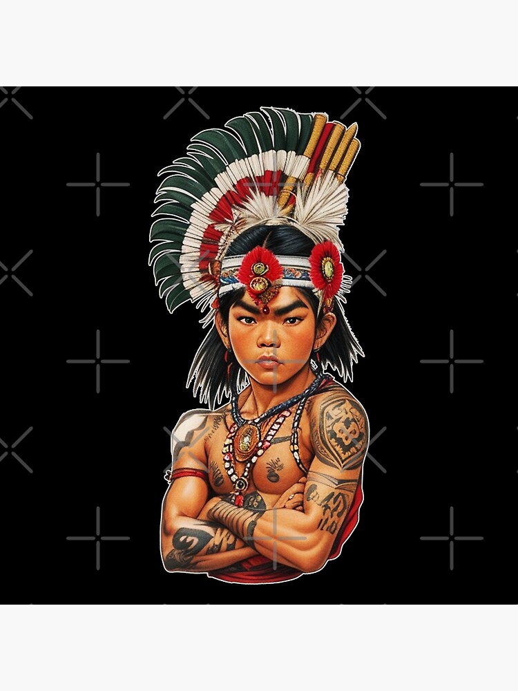 Tatuaje tribal tradicional del niño pequeño del guerrero Lámina rígida