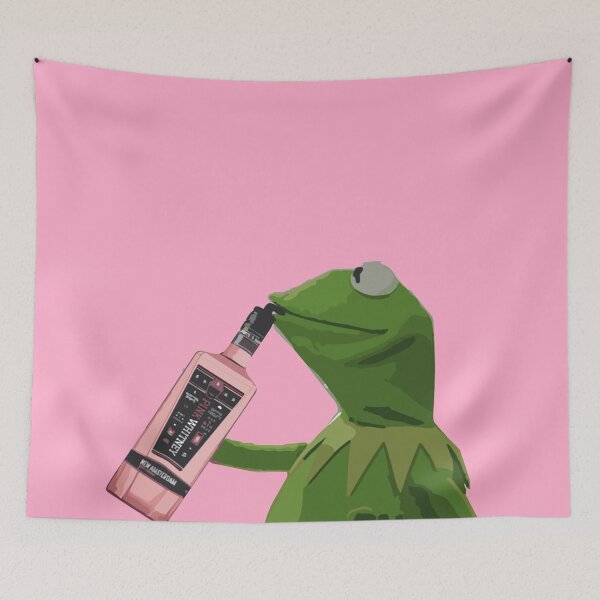 Item preview, kermit drinking pink whitney designed and sold by emilyadelacruz.