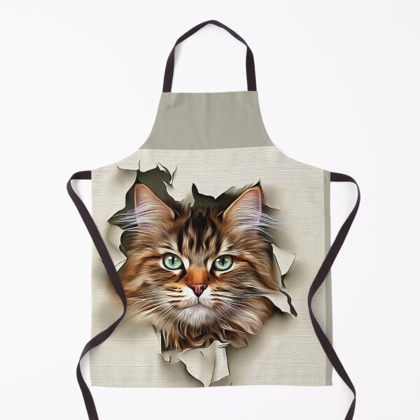 Item preview, Curious Intrusion: Cat Peering Through Torn Wallpaper No 7 designed and sold by The Digital Compass.