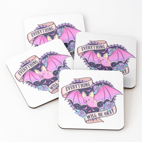 Item preview, pink Halloween bat with roses cute and positive designed and sold by chameleon-crook.