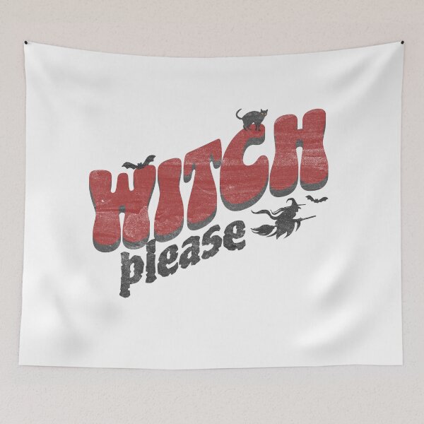 Item preview, Witch Please Retro Halloween Design - Bats, Broom, and Cat designed and sold by Mars Babe.
