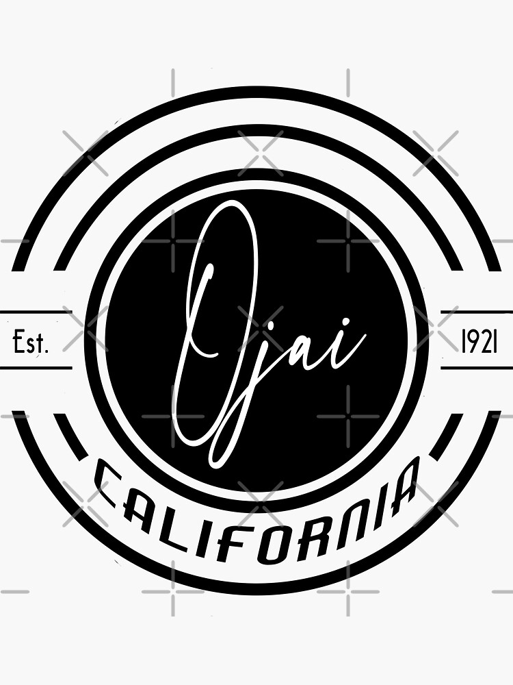 Thumbnail 3 of 3, Sticker, Ojai, California Retro Round Logo designed and sold by DRKZone.