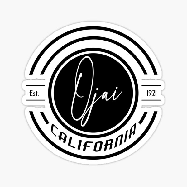 Ojai, California Retro Round Logo Sticker