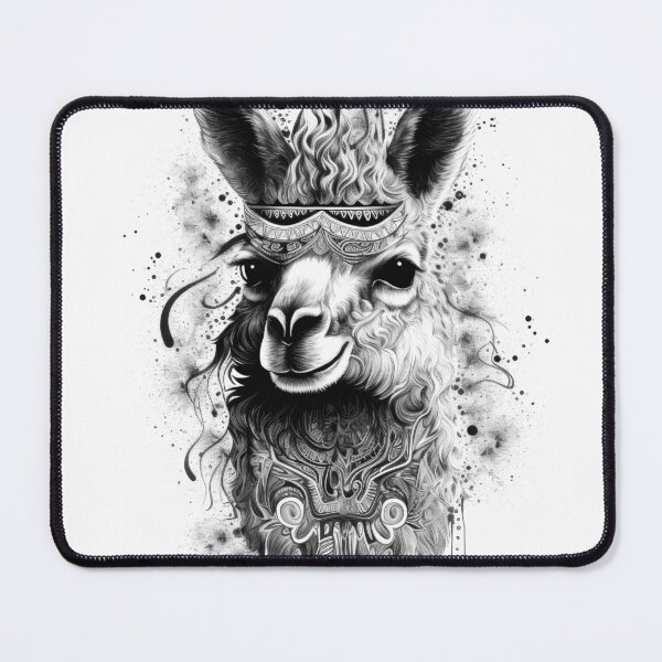 Item preview, Alpaca Design, Black and White, Digital Art, Animals, Nature designed and sold by Tomioka-Art.