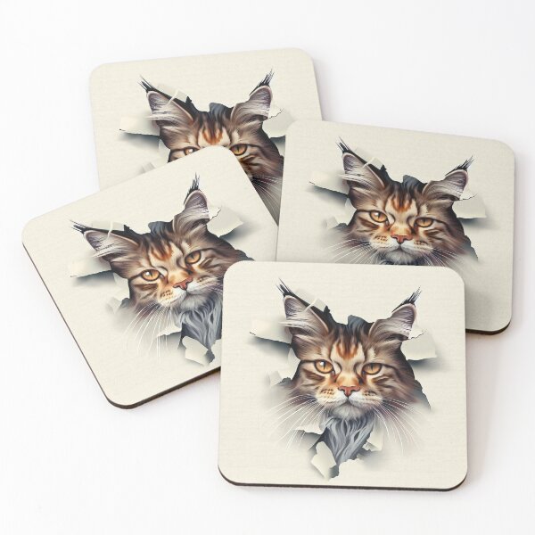 Item preview, Curious Intrusion: Cat Peering Through Torn Wallpaper No 8 designed and sold by The Digital Compass.