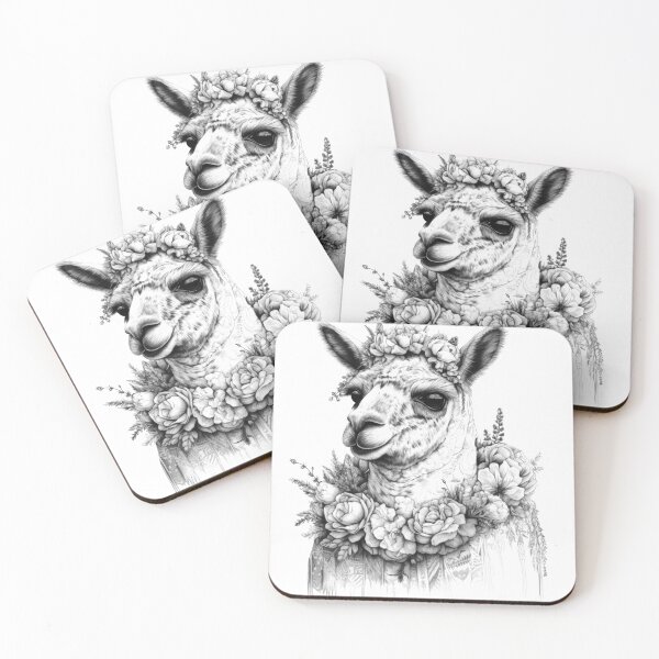 Item preview, Copy of Alpaca Design, Black and White, Digital Art, Animals, Nature designed and sold by Tomioka-Art.