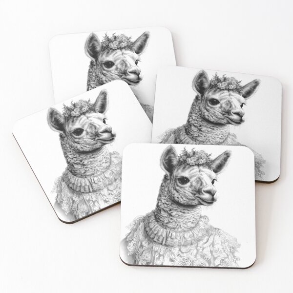 Item preview, Alpaca Design, Black and White, Digital Art, Animals, Nature designed and sold by Tomioka-Art.