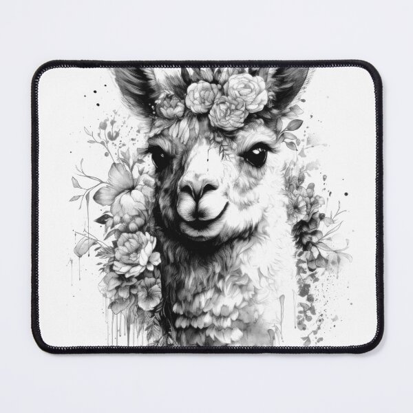 Item preview, Alpaca Design, Black and White, Digital Art, Animals, Nature designed and sold by Tomioka-Art.