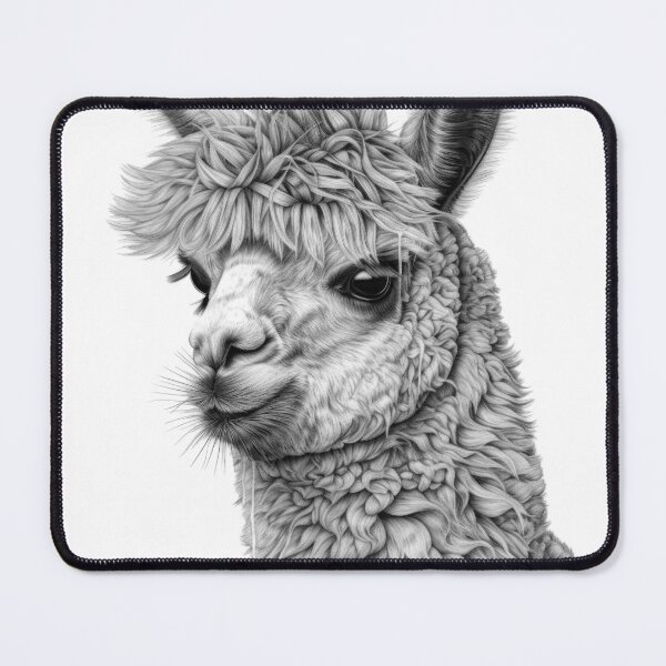 Item preview, Alpaca Realistic Design, Black and White, Digital Art, Animals, Nature designed and sold by Tomioka-Art.