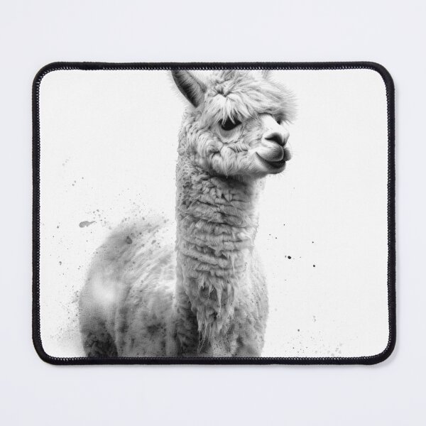 Item preview, Alpaca Realistic Design, Black and White, Digital Art, Animals, Nature designed and sold by Tomioka-Art.
