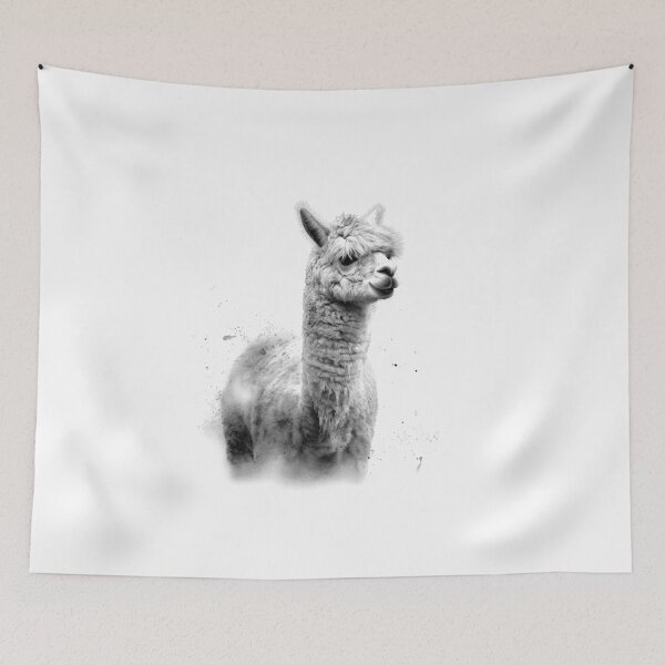 Item preview, Alpaca Realistic Design, Black and White, Digital Art, Animals, Nature designed and sold by Tomioka-Art.