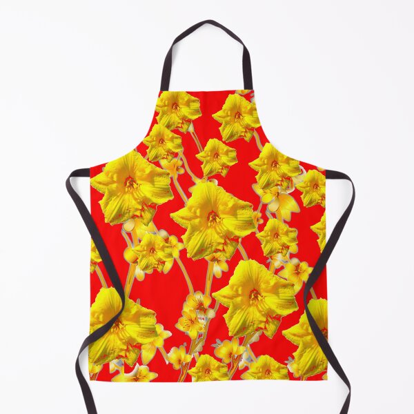 Item preview, RED COLOR ABSTRACTED YELLOW FLORALS GARDEN ART designed and sold by sharlesart.