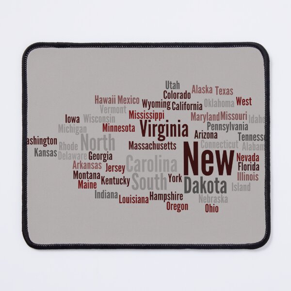 Item preview, USA States Word Cloud White Brown designed and sold by SplashTastic.