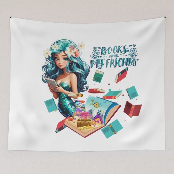 Item preview, Sirenas Books are My Friends Mermaid  designed and sold by SirenasWorld.