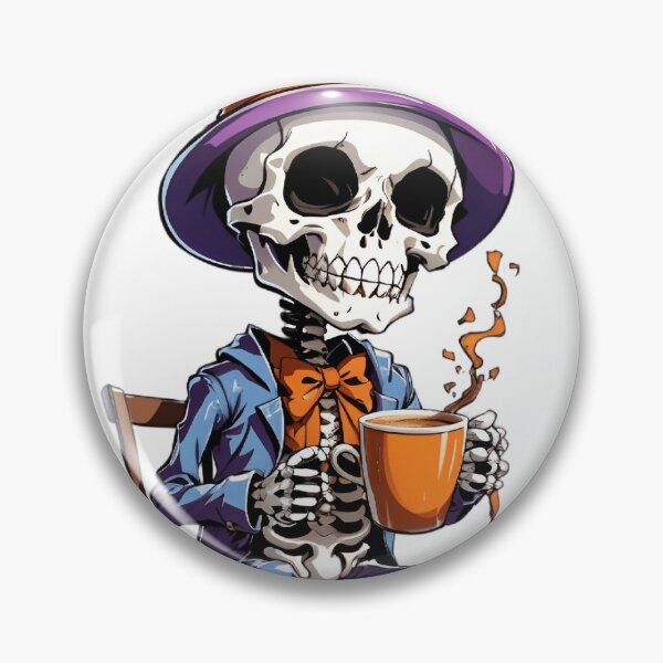 Item preview, halloween coffee drinking skeleton designed and sold by Abdalla Hussein.