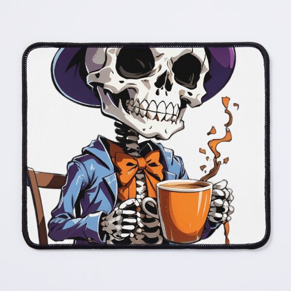 Item preview, halloween coffee drinking skeleton designed and sold by Abdalla Hussein.