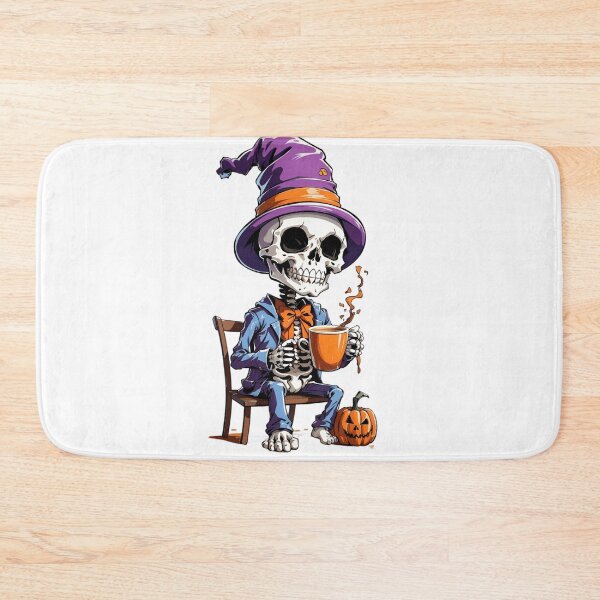 Item preview, halloween coffee drinking skeleton designed and sold by Abdalla Hussein.
