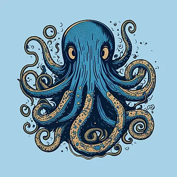 Artwork thumbnail, Blue Octopus by Rislam