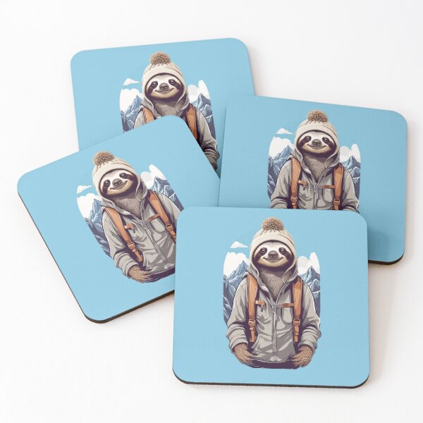 Item preview, Young smiling sloth hiking in the mountains cartoon comic graphic for kids designed and sold by CedricNorbinho.