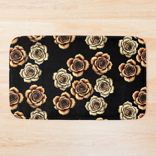 Item preview, Big artistic tea roses on black designed and sold by FlowerandDesing.