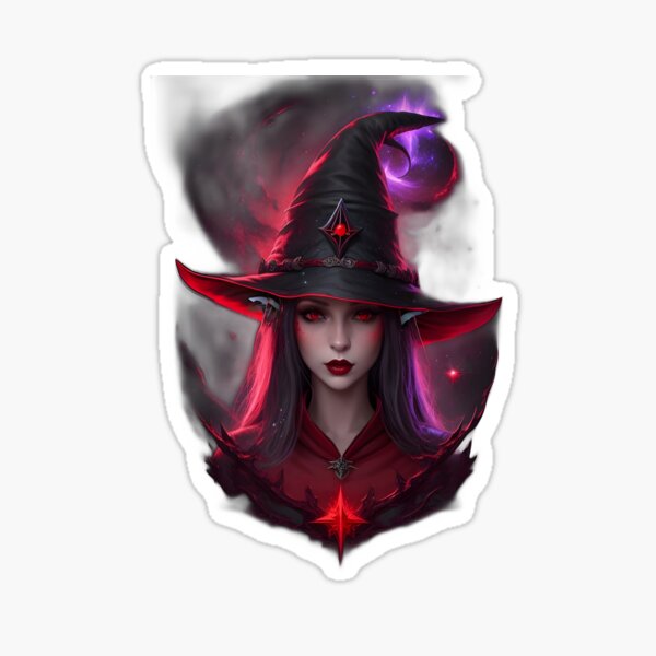 Lavender crystal witch vinyl sticker — Aria-Illustration