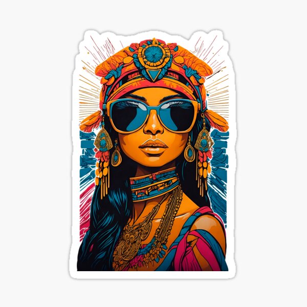 Item preview, Inca Girl in Shades designed and sold by KnoClothingCo.