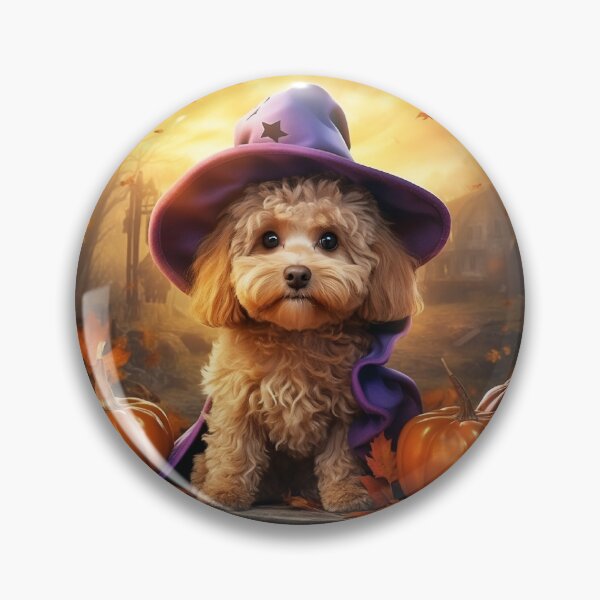 Item preview, Halloween golden doodle puppies designed and sold by PawsandPages.