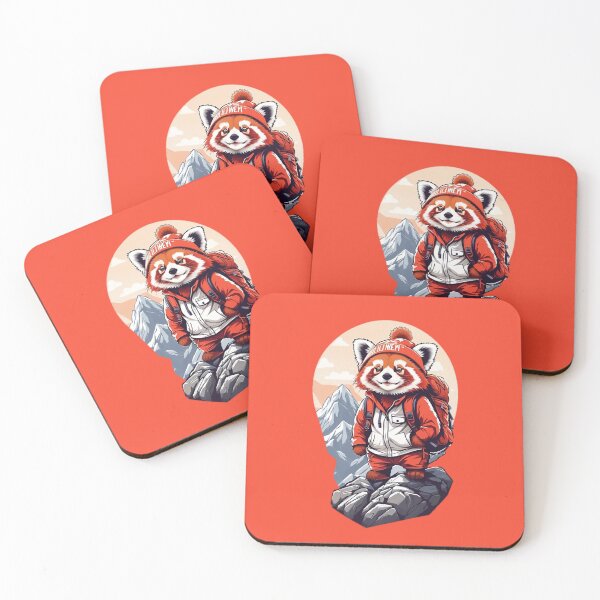 Item preview, Sweet red panda cub hiking in the mountains cartoon comic graphic for kids designed and sold by CedricNorbinho.