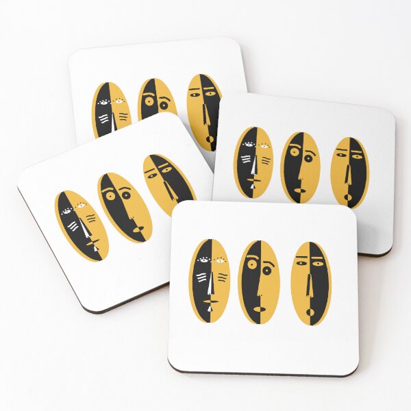 Item preview, Abstract black and yellow faces designed and sold by Alexaltay.