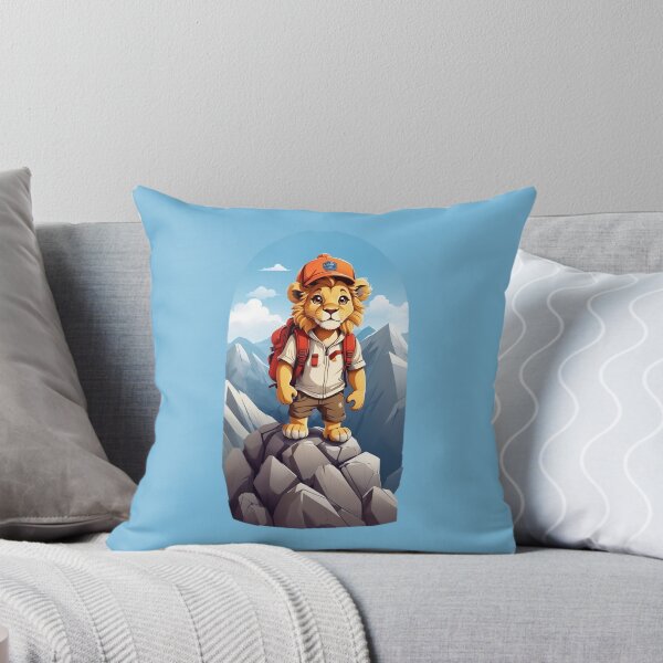 Item preview, Young lion hiking in the mountains cartoon comic graphic for kids designed and sold by CedricNorbinho.