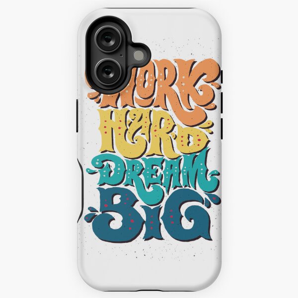 Vista previa del artículo con la obra «Camiseta Trabaja duro, sueña en grande», diseñado y vendido por Fashion Flair.