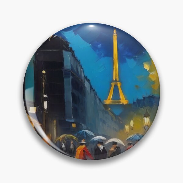 Item preview, Paris at Night Oil Painting Style Artwork designed and sold by ancient-times.