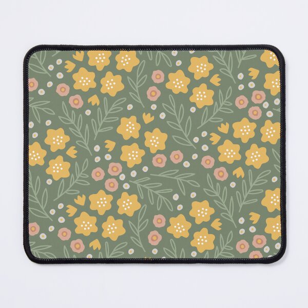 Item preview, Cute yellow pink white flowers leaves designed and sold by RevolutionizZed.