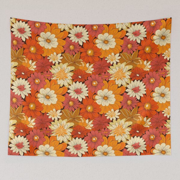 Item preview, Groovy 70s Floral Pattern designed and sold by RetroPrints.