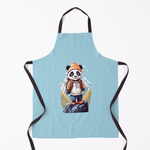 Item preview, Sweet smiling young panda cub hiking in the mountains cartoon comic graphic for kids designed and sold by CedricNorbinho.