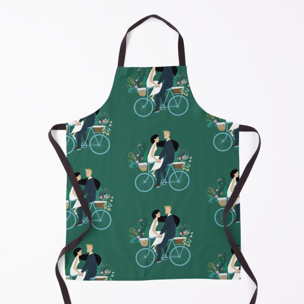Item preview, vector illustration bride and groom riding bicycle designed and sold by colorfulglee.