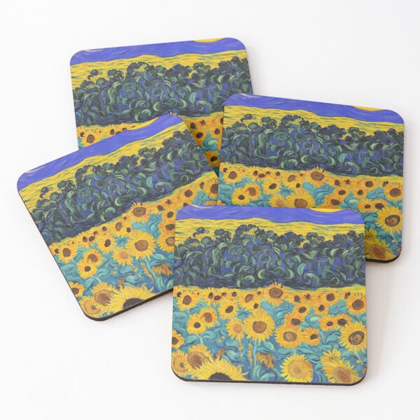 Aperçu de l'œuvre Champs de tournesols Vincent Van Gogh créée et vendue par Starry night Cherry blossom.