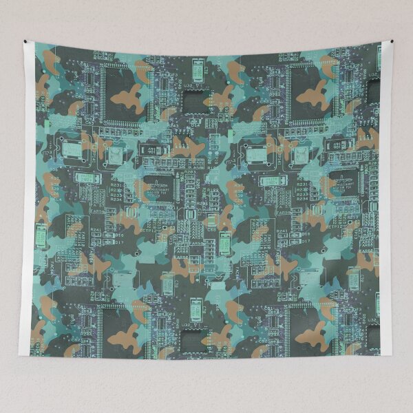 Item preview, Camouflage and chip blue brown designed and sold by Alessandro Remo Mazzoni Remotextiles.
