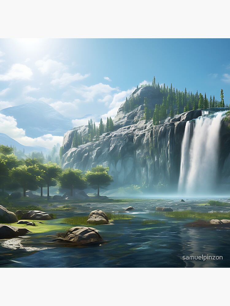 Anime Landscape: Big waterfall background